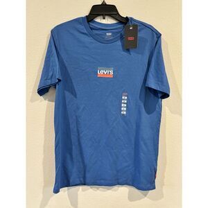 Men's Levi's Short Sleeve Blue With Logo New With Tags -‎ Size: Medium